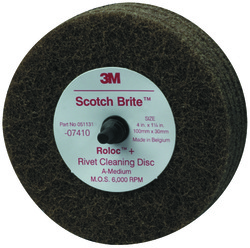 Scotch-Brite™ Rivet Cleaning Disc 07410, 4 in x 1-1/4 in A MED